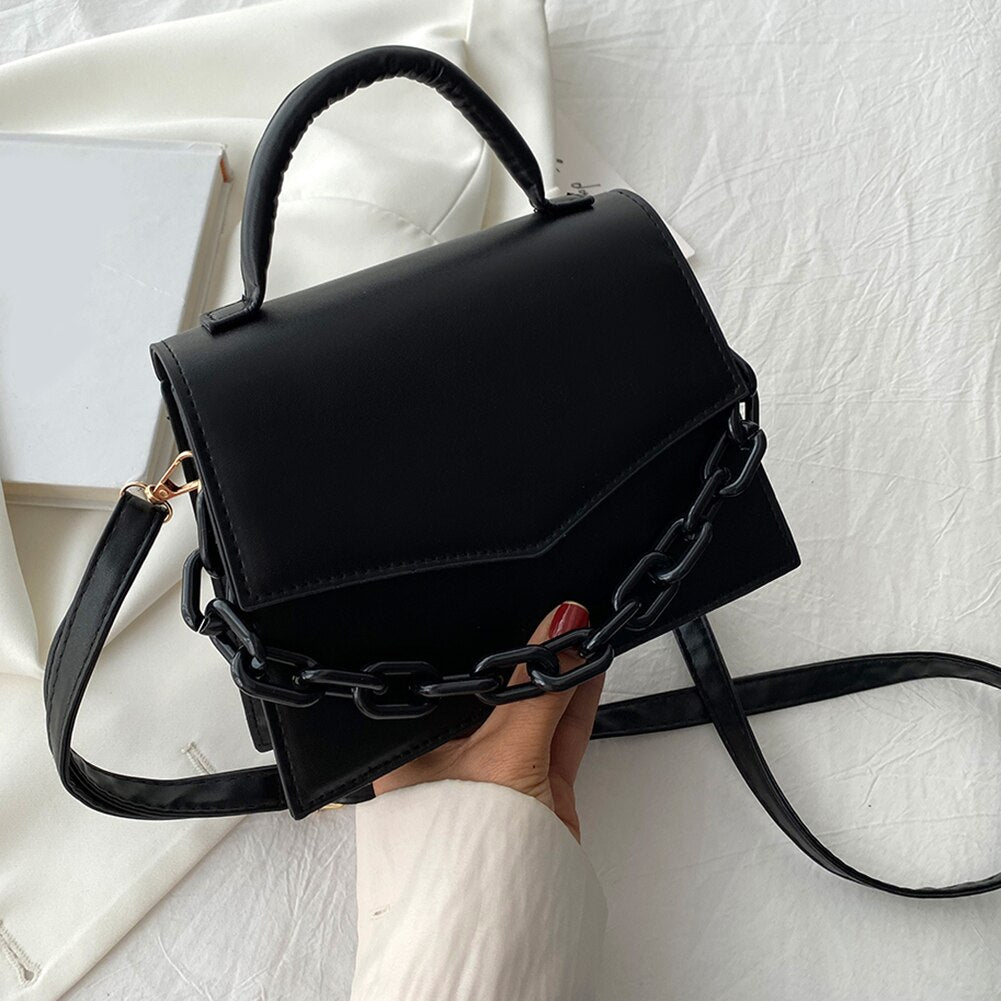 Women Fashion Crossbody Bags Solid Color PU Leather Messenger Bags Casual Small Top-handle Bags Handbags Female Shoulder Bags