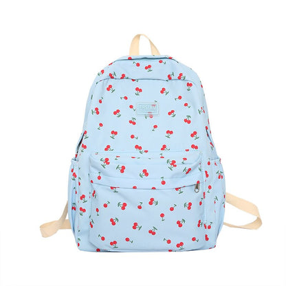 New Female Cute Cherry Floral Print Laptop College Backpack Lady Book Bag Women Kawaii Backpack Student Fashion Girl School Bags