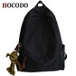 HOCODO New Trend Women's Backpack High Quality Nylon Fabric Backpack Simple Solid Color School Bag For Teen Book SchoolBags