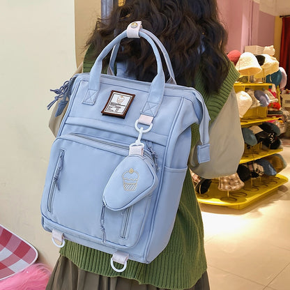 Multifunctional Women&#39;s Nylon Backpack Girls Laptop Backpack Korean Style Schoolgirl&#39;s Handbag School Bag Mochila Feminina