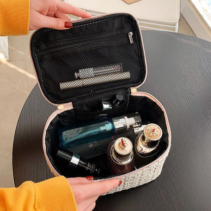 Chic Fashion Portable Large Capacity Cylinder Cosmetic Bag Travel Storage Makeup Case Cosmetic Bags for Women