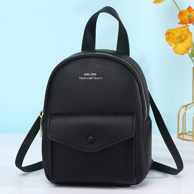 Brand Designer Fashion Women Backpack Small Soft PU Leather   Mini High Capacity Backpack Female Ladies Shoulder Bag Purse Femal