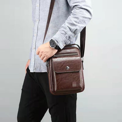 Leather Texture Men&#39;s Shoulder Bag Business Handbag Conference Bag Briefcase Men&#39;s Bag Document Bag Backpack Messenger Bag