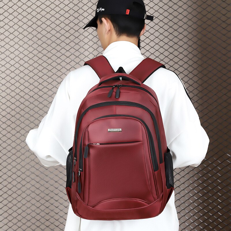 Large Capacity Backpack Men&#39;S Travel Computer Business Bag Leisure Student Schoolbag Waterproof Oxford Cloth Backpack