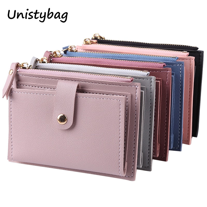 Unistybag Wallets for Women Luxury Designer Wallet Fashion Purses Solid Cute Small Wallet PU Girl Clutch Purse