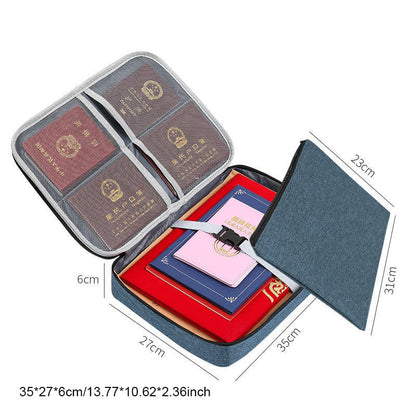 Large Briefcase Document Storage Bag File Folder Passport Official Seal Organizer Essential Oil Pouch Travel Case Accessories