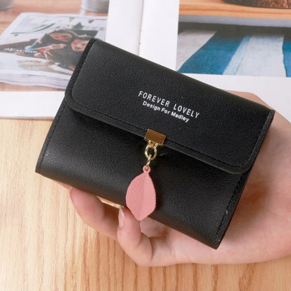 Women's Short Casual Leather Wallet Simple Small Three Fold Coin Purse Wallet Girl's Purses and Handbags Designer Bag