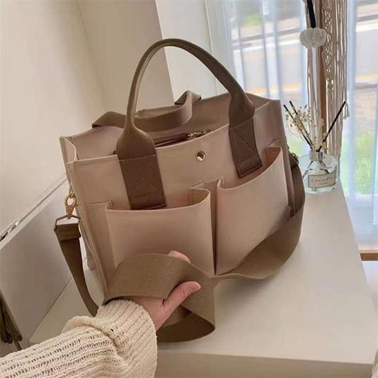 Fashion Canvas Shoulder Bags Vintage Simple Tote Women Large Capacity Handbags Female Casual Wide Long Belt Designer Shopping