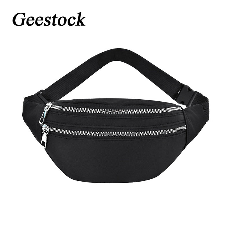 Geestock Fanny Pack for Women Nylon Waist Bags Casual Crossbody Chest Bags Unisex Hip Bum Bag Travel Belt Bag Sport Purse Pocket