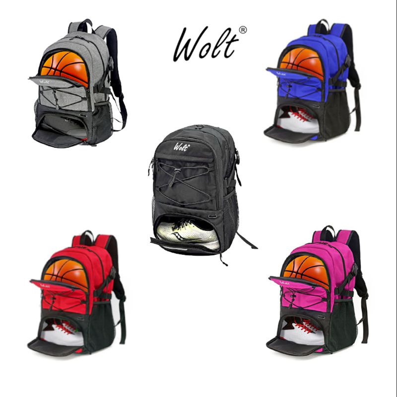 Wolt | Basketball Backpack Large Sports Bag with Separate Ball holder &amp; Shoes compartment, Best for Basketball, Soccer, Voll