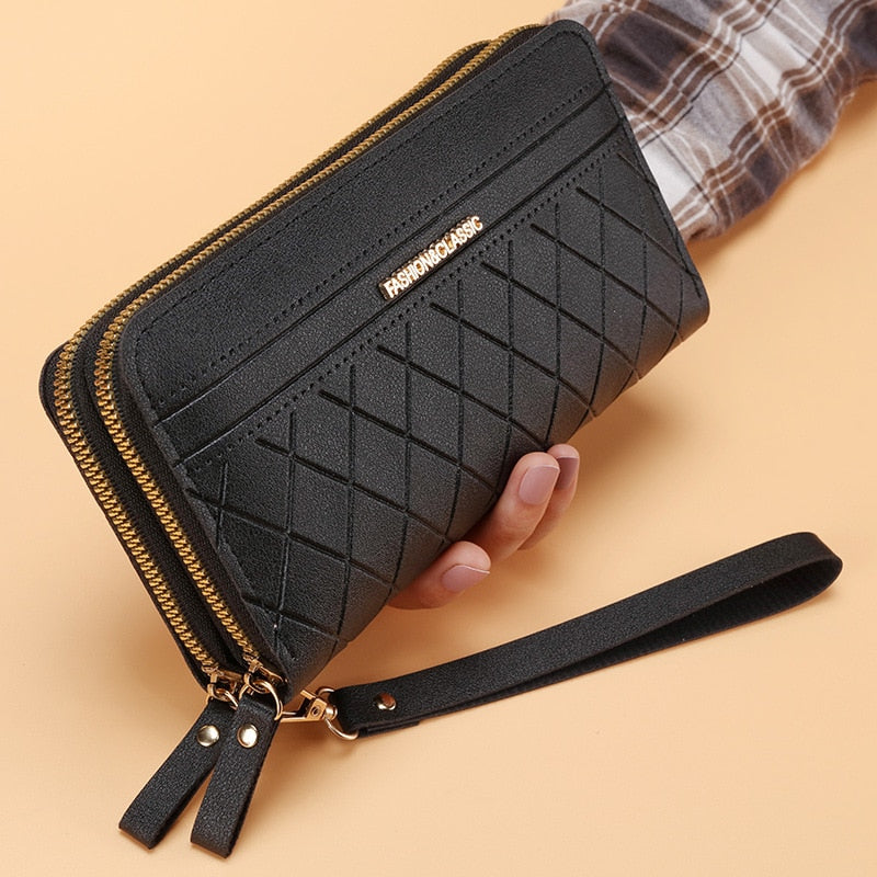 Long Women&#39;s Wallet Female Purses Tassel Coin Purse Card Holder Wallets Female Pu Leather Clutch Money Bag Pu Leather Wallet