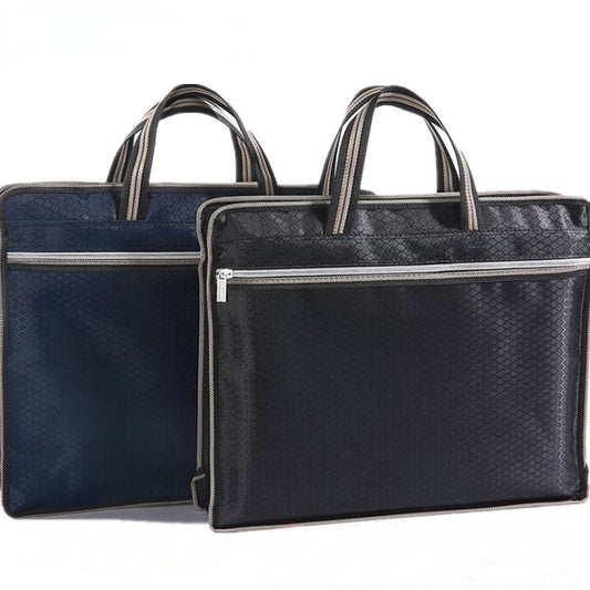 Men&#39;s Business Briefcase Oxford Cloth Portable Document Bag Zipper Document Business Bag Waterproof Meeting Bag Handbags