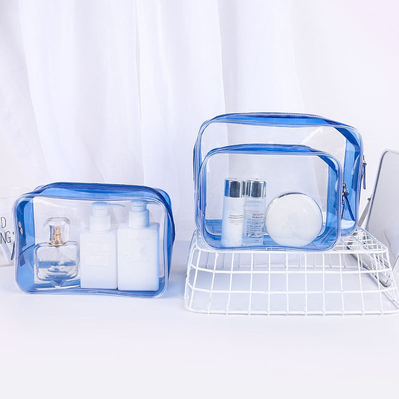 1PC Women Travel Clear Makeup Bag Organizer Transparent PVC Cosmetic Bags Beauty Toiletry Make Up Pouch Wash Storage Bags Pouch