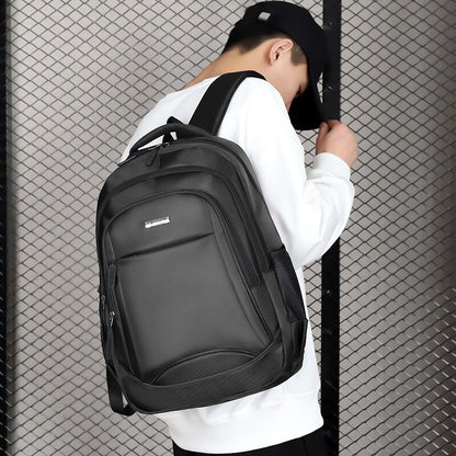 Large Capacity Backpack Men&#39;S Travel Computer Business Bag Leisure Student Schoolbag Waterproof Oxford Cloth Backpack