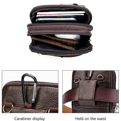 Men Genuine Leather Shoulder Male fanny pack High Quality Messenger Bags  Men&#39;s Fashion Business Belt Bag Small Briefcase Waist