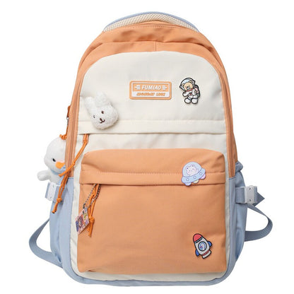 Trendy Lady Kawaii Badge Bag Female Cute Laptop College Backpack Fashion Women School Bag Girl Travel Harajuku Book Backpack New