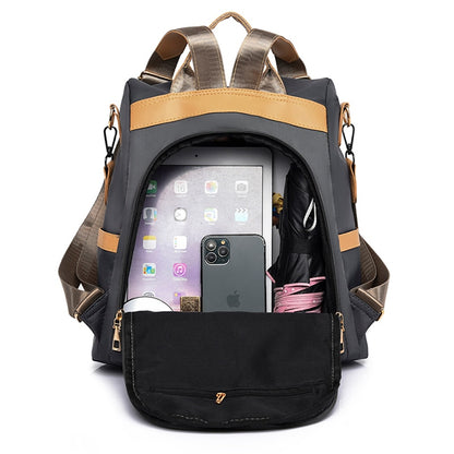 SEETIC Waterproof Oxford Women Backpack Anti-Theft Ladies Travel Bag Solid Color Backpack Female Multifunction Shoulder Bags