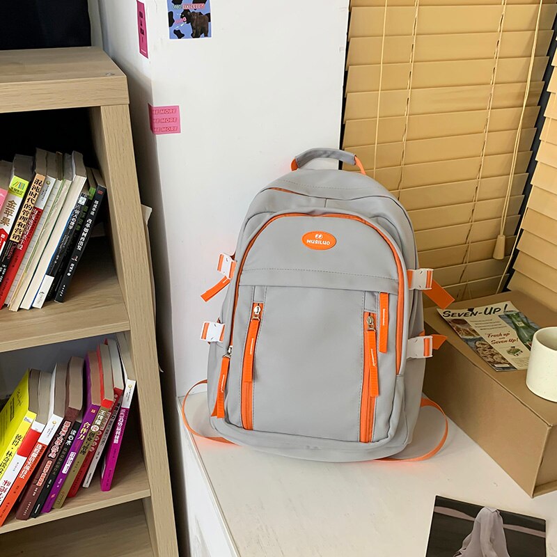 Fashion Multiple Pockets Waterproof Nylon Women Backpack Female Large Capacity Portable Travel Bag High School Bookbag Schoolbag