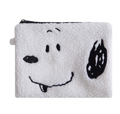 Cartoon Women Sanitary Napkin Bag Flannel Embroidery Storage Bag Bear Coin Purse Key Pouch Student Plush Card Holder Case Pocket