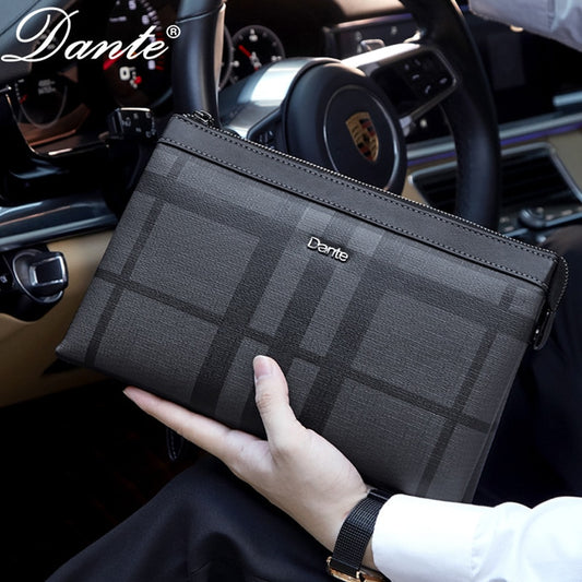 Factory direct sales European Style Business Envelope Bag Men's Bag Leather Clutch Bag for Men First Layer Cowhide Handbags