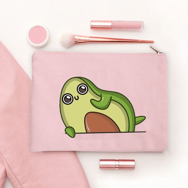 Storage Bags Avocado Pattern Girl Fold Travel Bage Bridesmaid Lipstick Bag Zipper Women Cosmetic Bagd Pouch Coin Purse Makeup