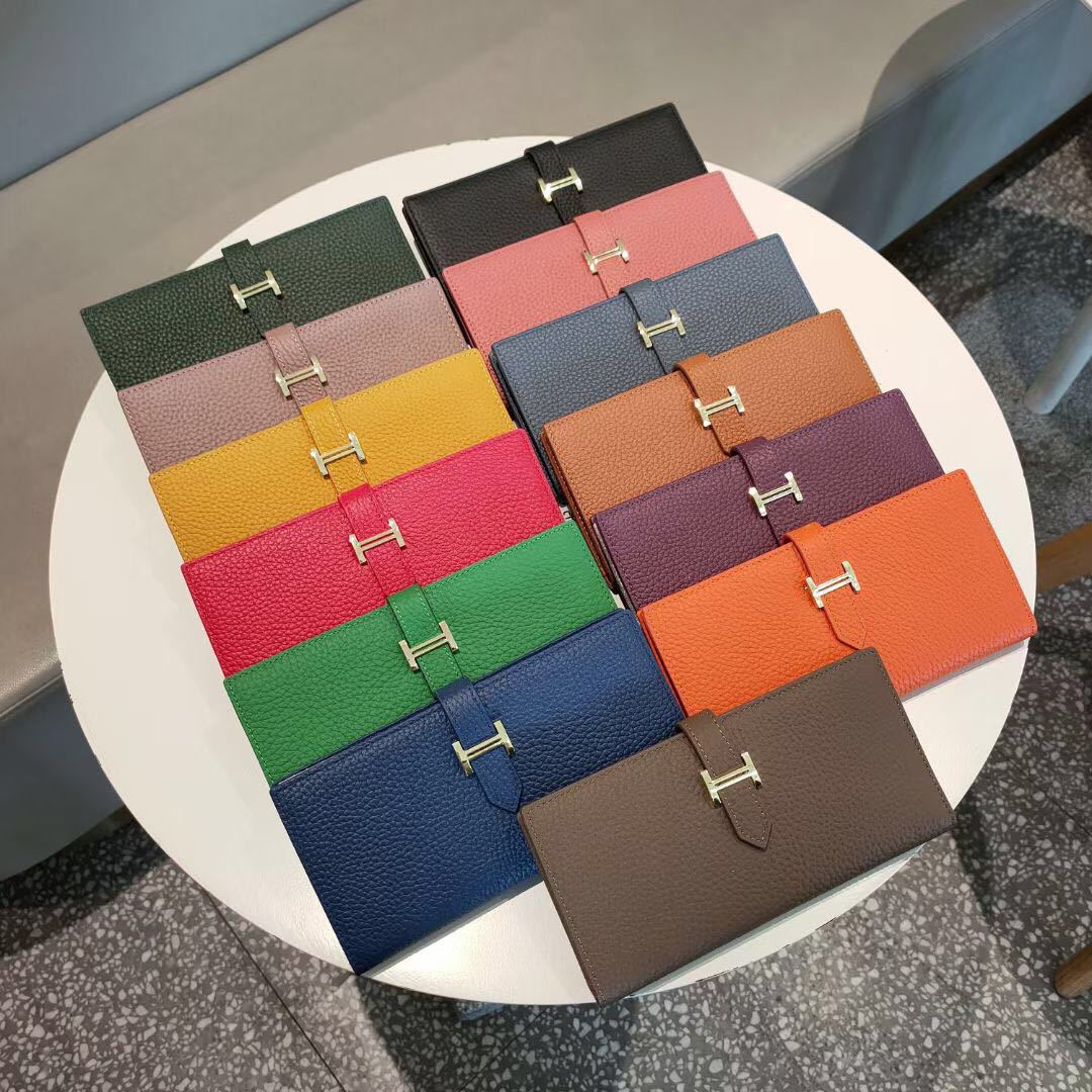 Luxury Ladies Leather Long Wallet Fashion Folding Leather Phone Wallet Ladies Envelope Wallet Hand Wallet