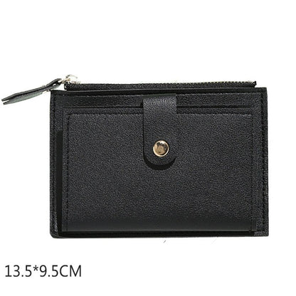 PU Leather Wallet Men Solitaire Storage Bag Double Layer ID Credit Card Holders Coin Purse Pouch Women Wallets Business Purses