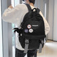 EnoPella Fashion Waterproof Backpack Cute Nylon simple Women Student Female Men Black Kawaii College Schoolbags Girl Bag