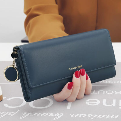 New Fashion Women Wallets Brand Letter Long Tri-fold coin Purse Fresh PU Leather Female Clutch Card Holder Cartera Mujer