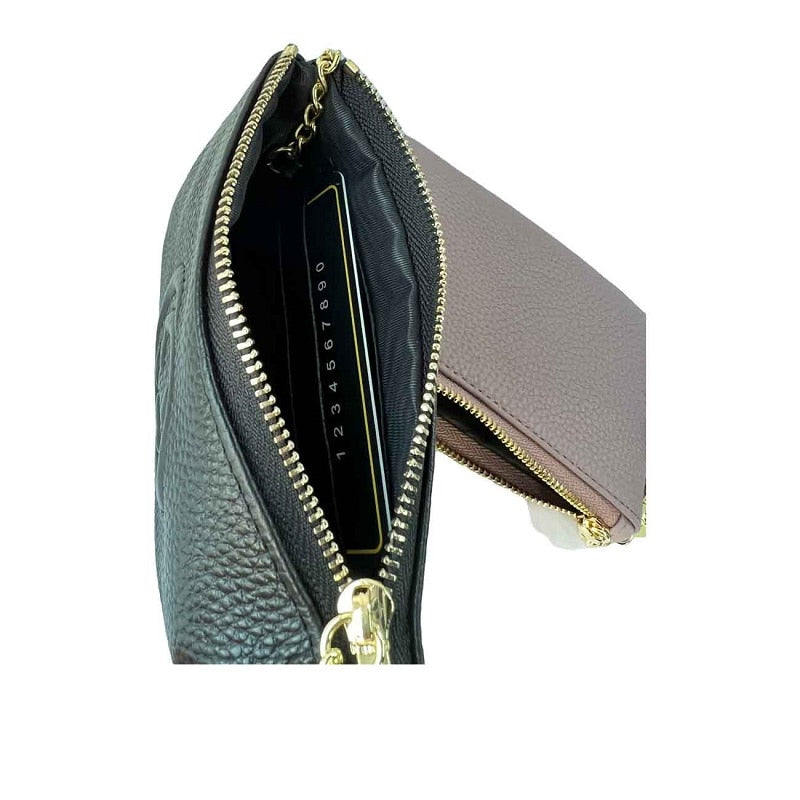 New  Men&#39;s and Women&#39;s Wallet Cowhide Card Holder Mini Bag Cash Card Coin Wallet Business Saffiano Gu Pink Black