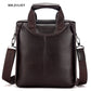 MR.JULIET Top Leather One Shoulder Crossbody Vertical Large Capacity Casual Business Briefcase Handbag