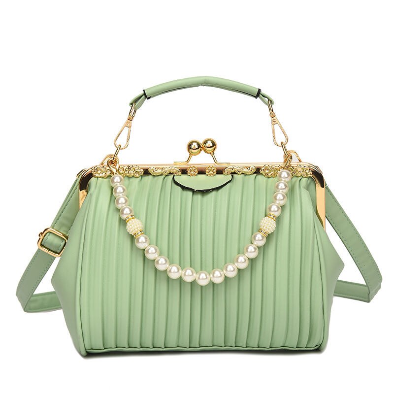 New Beads Shell Lock PU Leather Vintage Bag Bags Women&#39;s Handbags Purses Women Shoulder Crossbody Bags