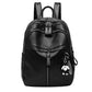 Women&#39;s Fashion Black Leather Backpack Multi-Pocket Large Capacity Soft Leisure Bag for Outdoor Travel