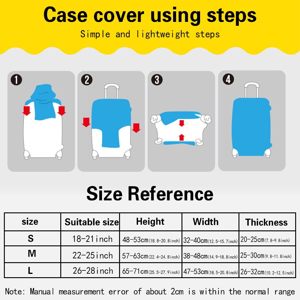 Luggage Cover Protective Thickening Travel Accessories Luggage Dust Cover for 18-28 Inch Bear Print Fashion Suitcase