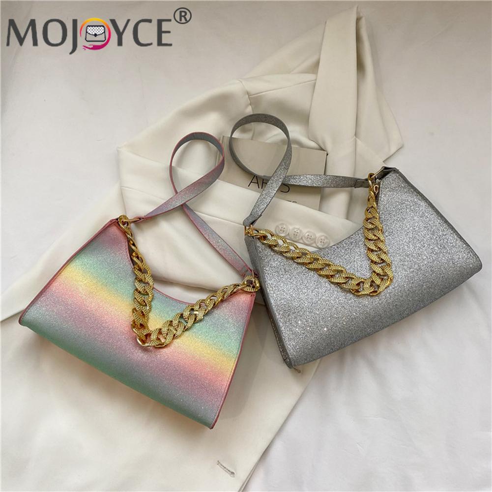 Fashion Sequin Shoulder Underarm Bags PU Leather Casual Women Handbags Purse Women Outdoor Business Traveling