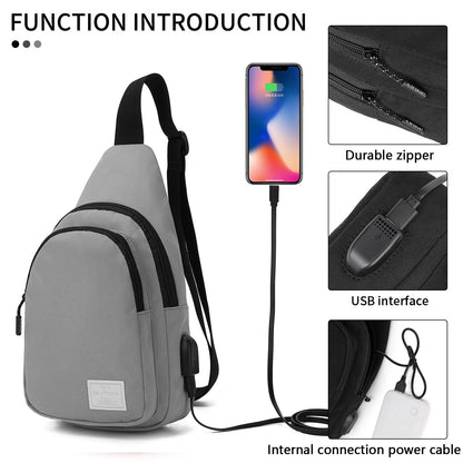 BE SMART Casual Chest Bag, Cross-Body Shoulder  Bag, Multi-Pocket and Waterproof, Digital Mobile Phone Wallet for Women &amp; Men