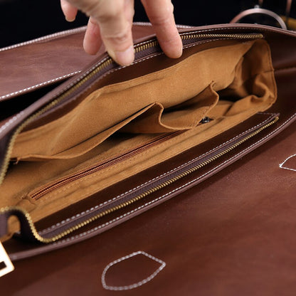 Brand Men Cambridge Bag High Quality Leather Shoulder Crossbody Bag Student Satchels Male Business Laptop Briefcase Handbag