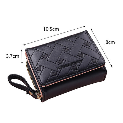 Cute Leather Small Wallet Women Luxury Brands Mini Purse Luxury New Heart Short Pink Wallets for Teen Girls Kids Christmas Gift