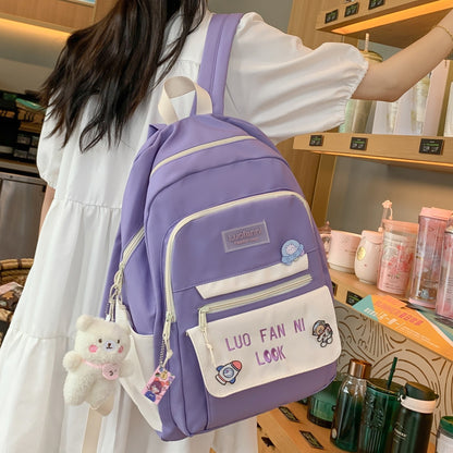 Girl Travel Green Harajuku High Capacity Book Backpack Lady Kawaii Bag Female Laptop College Packet Fashion Women SchoolBag New