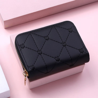 Cute Leather Small Wallet Women Luxury Brands Mini Purse Luxury New Heart Short Pink Wallets for Teen Girls Kids Christmas Gift