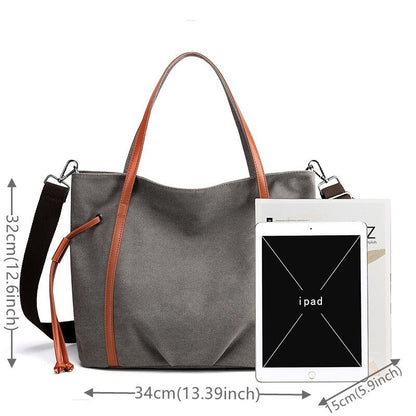 Large Capacity Women Canvas Shoulder Bag For Lady Casual Messenger Bag Canvas Handbags Female Big Tote Crossbody Bag