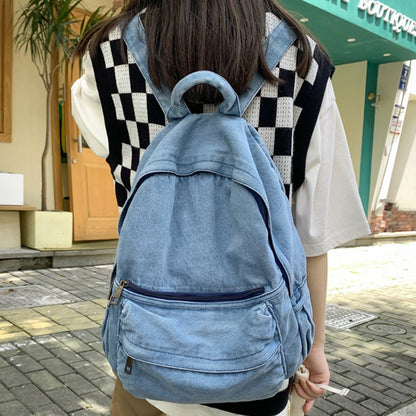 New Korean Large Capacity Canvas Backpacks Women Kawaii Students Preppy Bag for Teenager Girls School Travel Backpack Bookbag