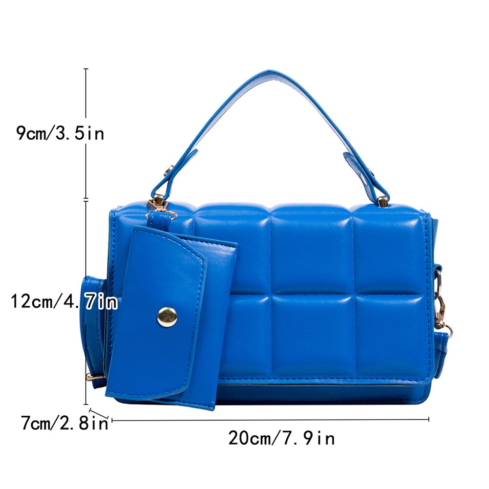 Solid Color Small Square Messenger Bags Fashion PU Leather Women Shoulder Bags Ladies Mini Top-Handle Handbags Crossbody Bags