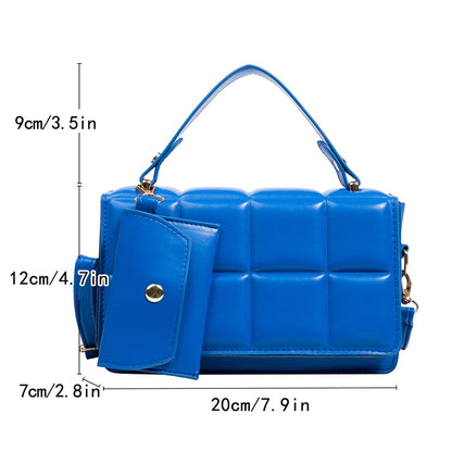 Solid Color Small Square Messenger Bags Fashion PU Leather Women Shoulder Bags Ladies Mini Top-Handle Handbags Crossbody Bags