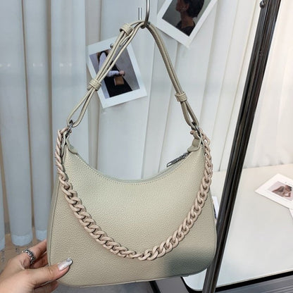 New Occident Style Fashion Chain Handle PU Leather Crossbody Sling Bags Lady Woman Handbag Crossbody Slingle Shoulder Totes Bag