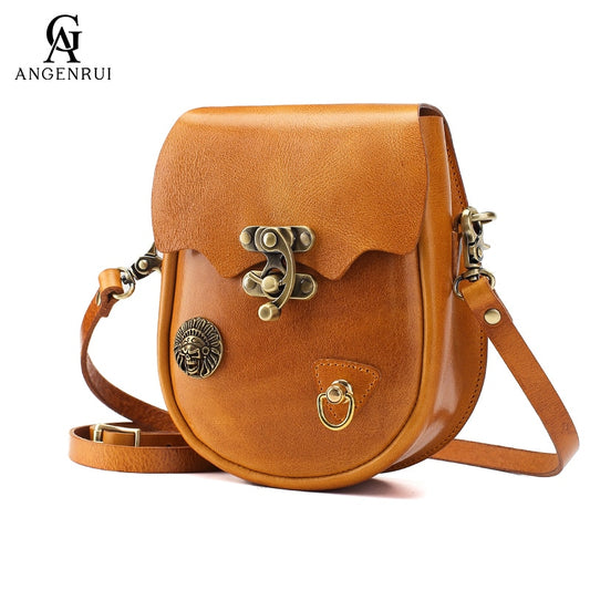 Women&#39;s Bag Handmade Leather Shoulder Bag Fashion New Vegetable Tanned Leather Messenger Bag