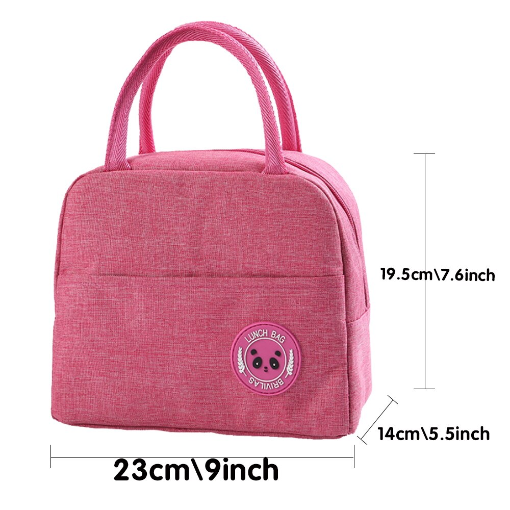 Lunch Bag Handbag Women Lunch Thermal Organizer Children Insulated Canvas Cooler Tote Bags Text Print Waterproof Picnic Packet