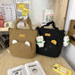 New Women Canvas Bag Women&#39;s Shoulder Bags High Capacity Tote Bag Cute Cartoon Bear  Handbag Student Messenger Small Square Bag