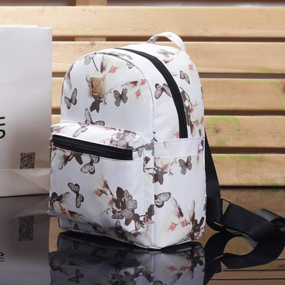 New Fashion Butterfly Flower Children&#39;s Backpack Floral Pattern PU Leather Leisure Backpack Student Baggage Leisure Travel Bag