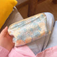 Cute Strawberry Cosmetic Bag Small Makeup Pouch Zipper Make Up Organizer Bag Floral Beauty Case Women Portable Toiletry Pouch